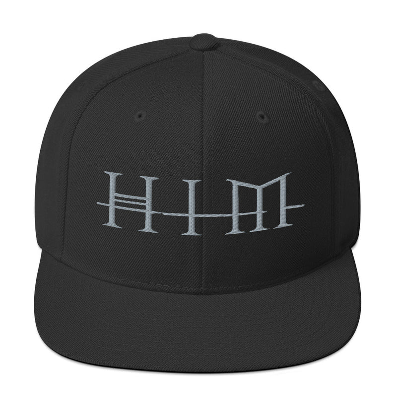 HIM - Classic Logo Black Embroidered Snap Back Hat -