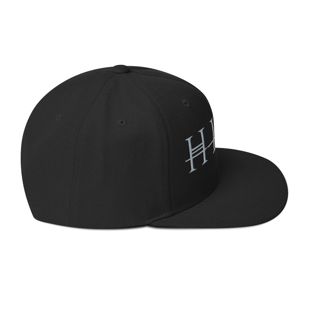 HIM - Classic Logo Black Embroidered Snap Back Hat -