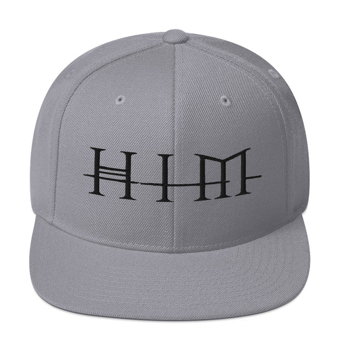 HIM - Classic Logo Grey Embroidered Snap Back Hat -