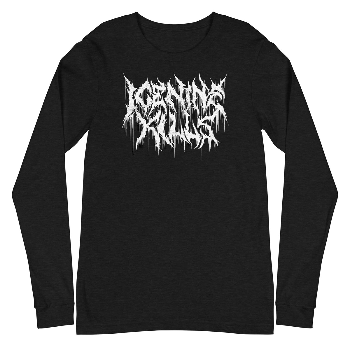 Ice Nine Kills - White Drip Logo Long Sleeve T-Shirt - Black