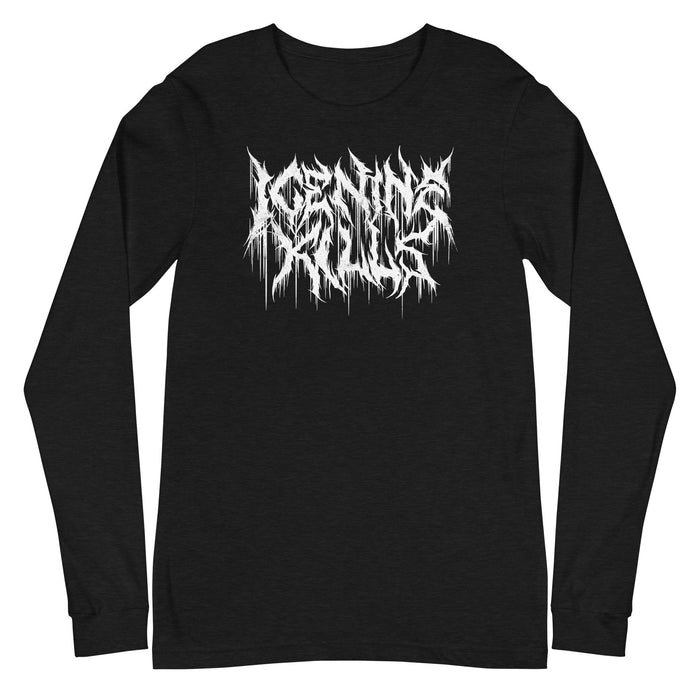 Ice Nine Kills - White Drip Logo Long Sleeve T-Shirt - Black