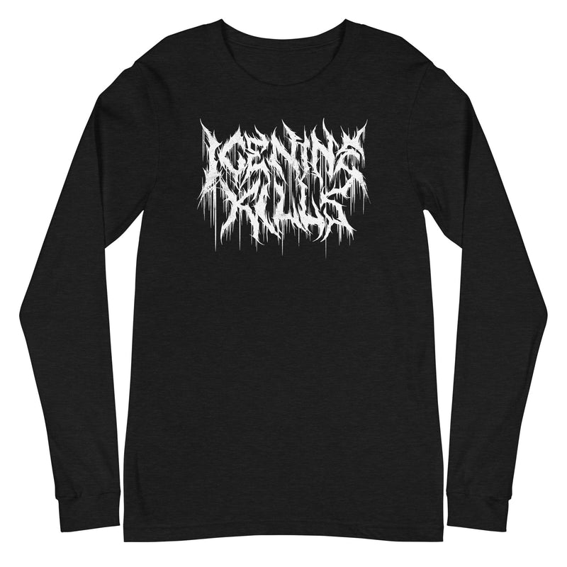 Ice Nine Kills - White Drip Logo Long Sleeve T-Shirt - Black