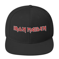 Iron Maiden - Classic Logo Black Embroidered Snap Back Hat -