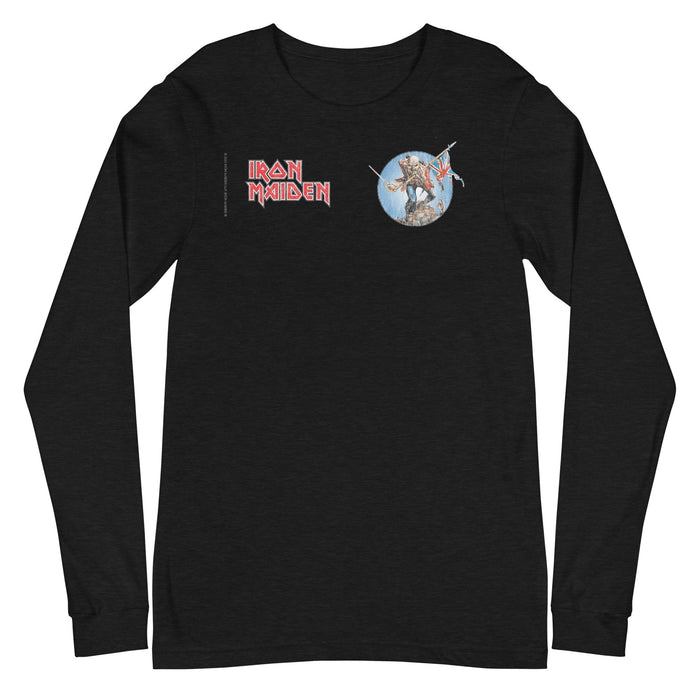 Iron Maiden - Logo Flag Long Sleeve T-Shirt - Black