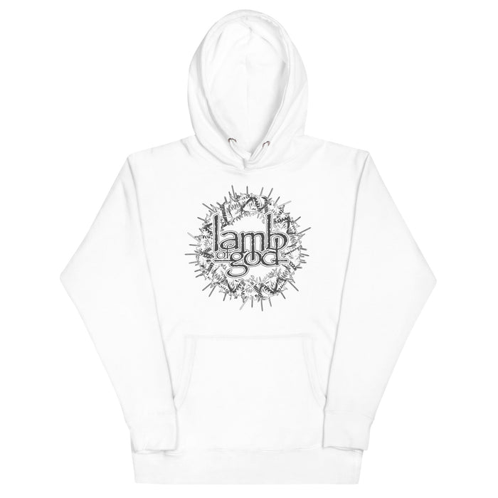 Lamb of God - Badge Logo Hoodie - White