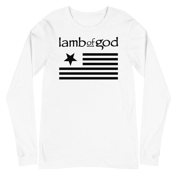 Lamb of God - Black Flag Long Sleeve T-Shirt - White