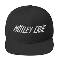 Motley Crue - Classic Logo Black Embroidered Snap Back Hat -