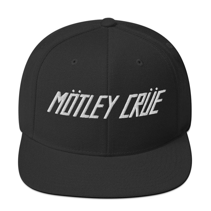 Motley Crue - Classic Logo Black Embroidered Snap Back Hat -