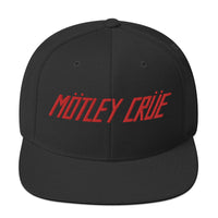 Motley Crue - Classic Logo Red Embroidered Snap Back Hat -