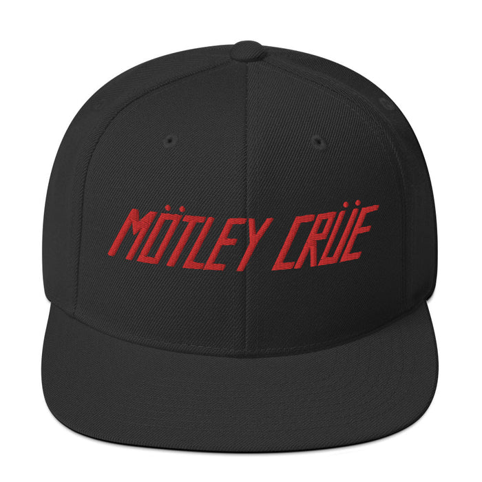 Motley Crue - Classic Logo Red Embroidered Snap Back Hat -