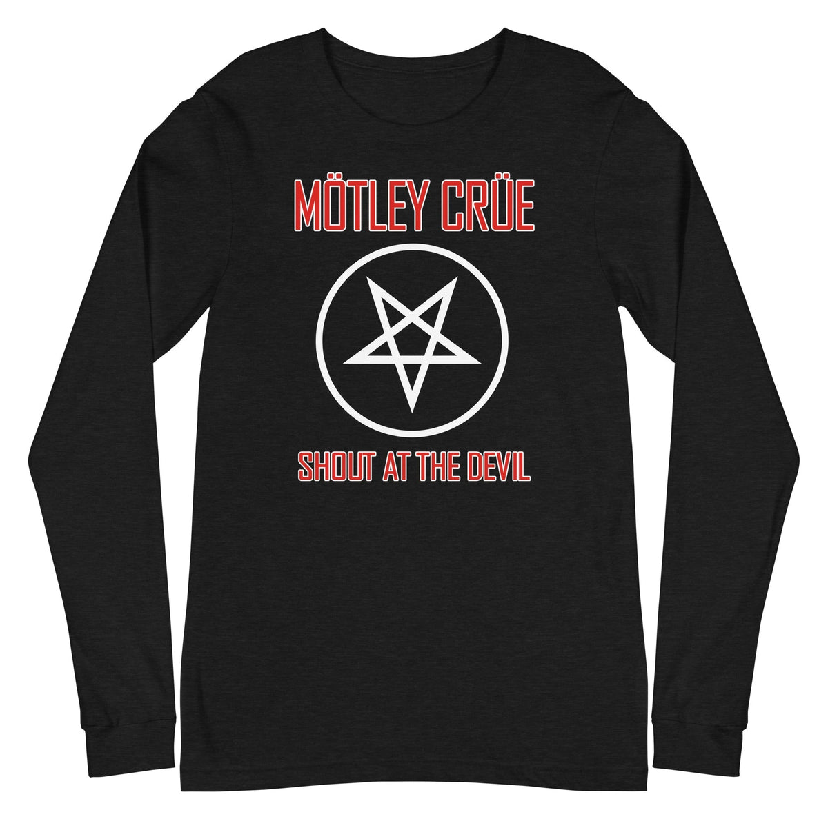 Motley Crue - Pentagram Shout Long Sleeve T-Shirt - Black