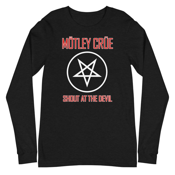 Motley Crue - Pentagram Shout Long Sleeve T-Shirt - Black