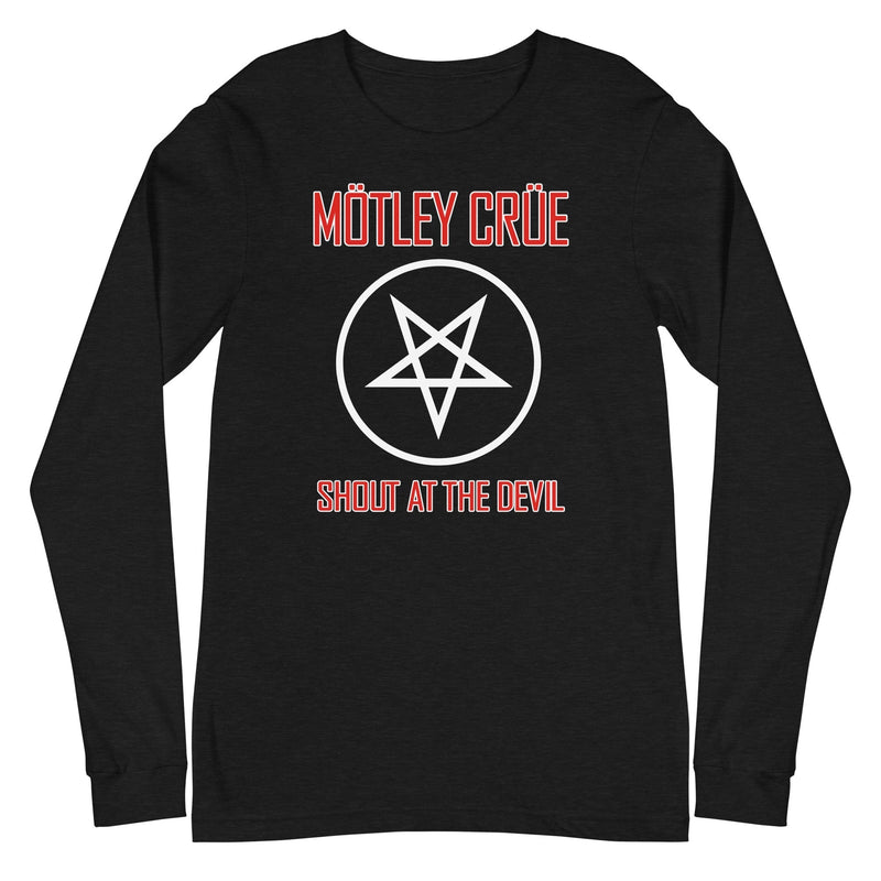 Motley Crue - Pentagram Shout Long Sleeve T-Shirt - Black