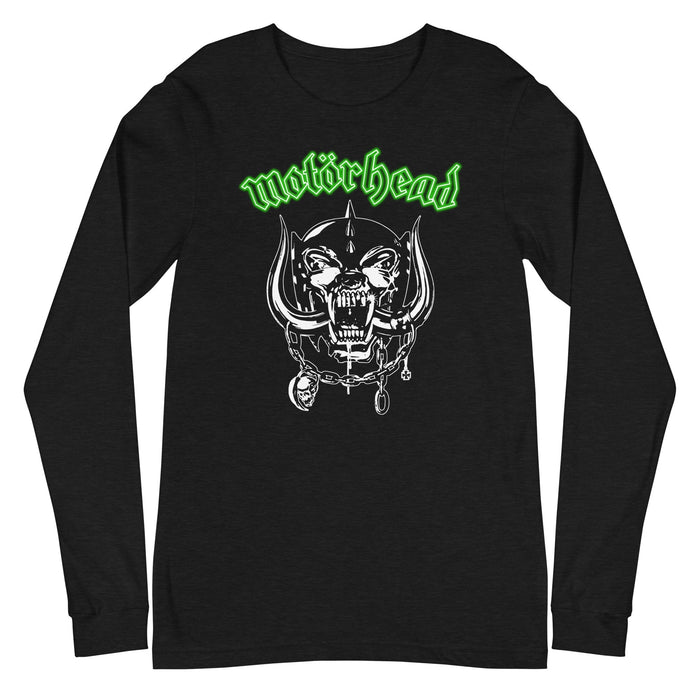 Motorhead - Green Logo Long Sleeve T-Shirt - Black