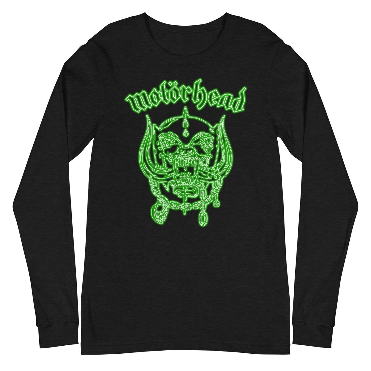 Motorhead - Neon Green Warpig Long Sleeve T-Shirt - Black
