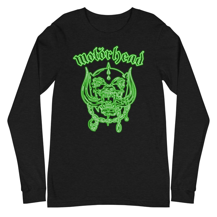 Motorhead - Neon Green Warpig Long Sleeve T-Shirt - Black