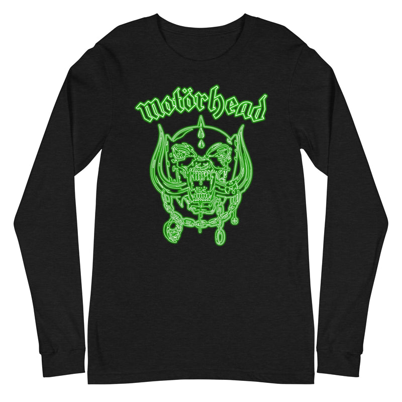 Motorhead - Neon Green Warpig Long Sleeve T-Shirt - Black