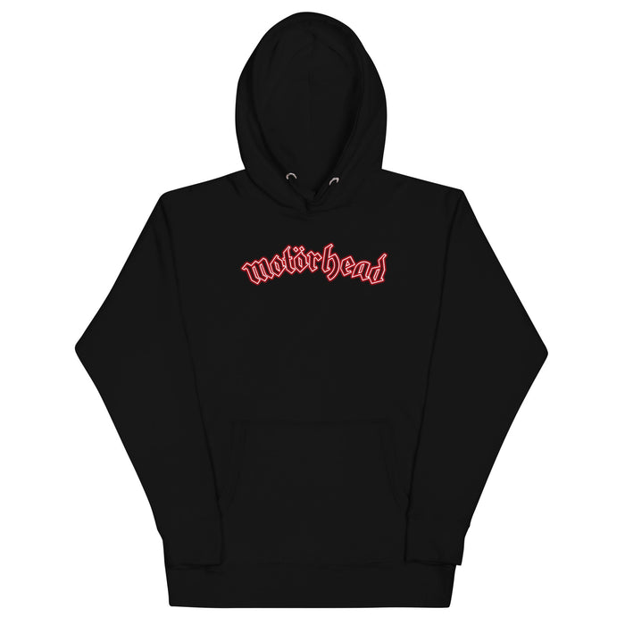 Motorhead - Neon Red Ace Hoodie - Black