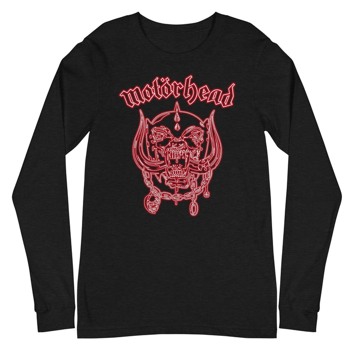 Motorhead - Neon Red Warpig Long Sleeve T-Shirt - Black
