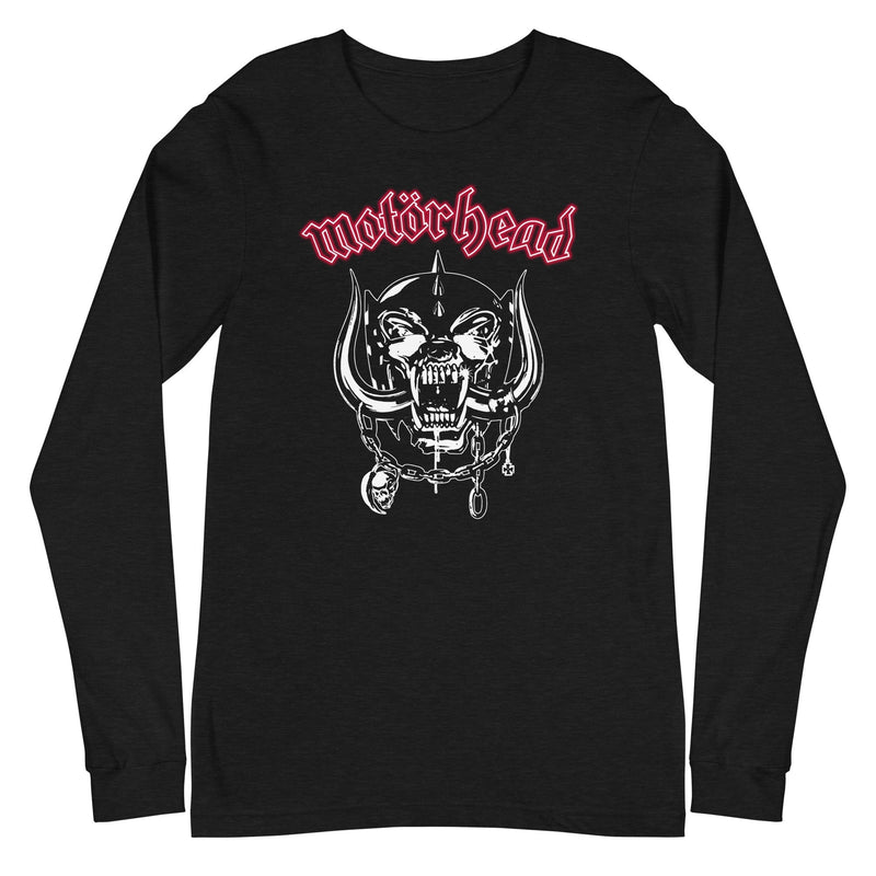 Motorhead - Red Logo Long Sleeve T-Shirt - Black