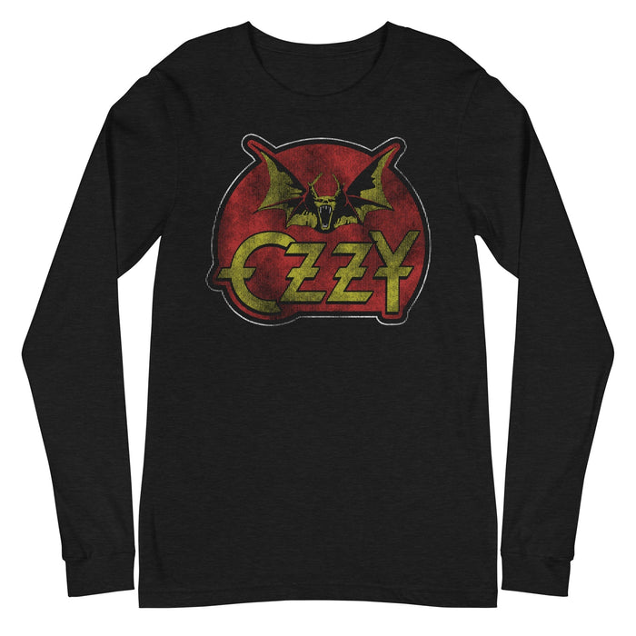 Ozzy Osbourne - Flaming Bat Long Sleeve T-Shirt - Black
