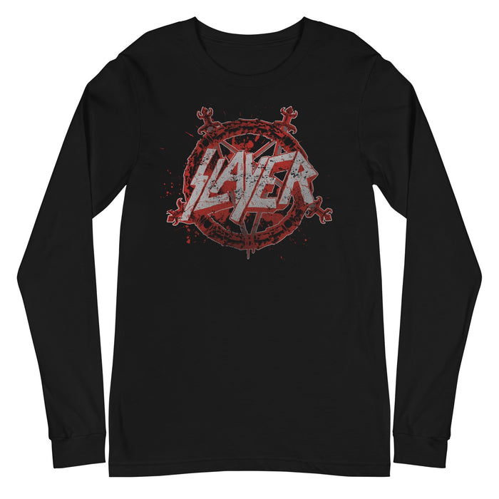 Slayer - Drip Logo Long Sleeve T-Shirt - Black