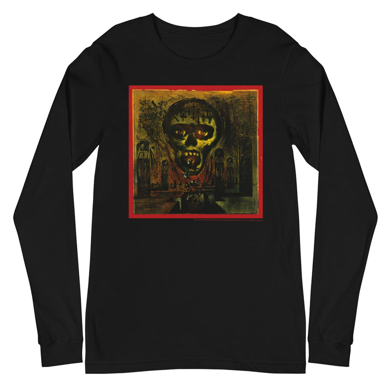 Slayer - Painted Skull Long Sleeve T-Shirt - Black
