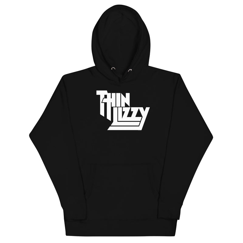 Thin Lizzy - Classic White Logo Hoodie - Black