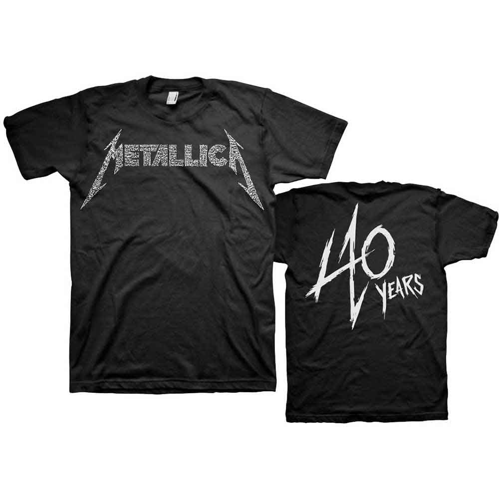 Metallica - 40th Anniversary Songs Logo - T-Shirt Black