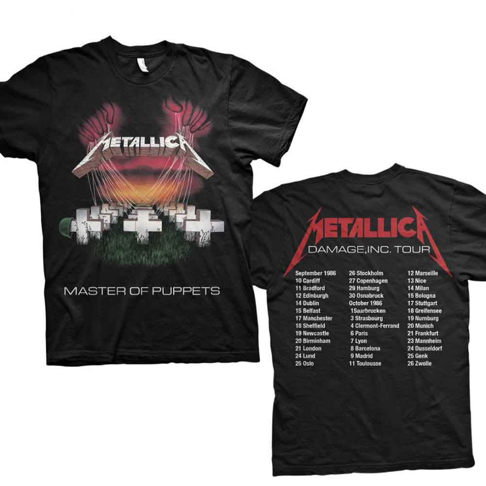 Metallica - Master of Puppets European Tour '86. - T-Shirt Black