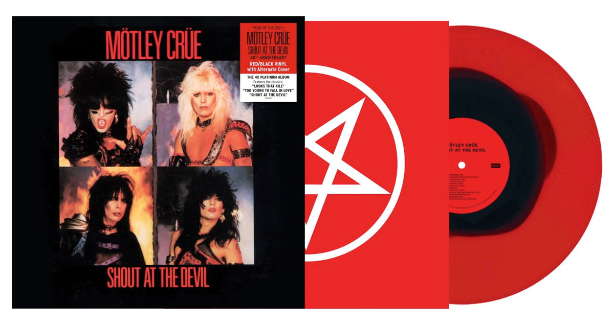 Motley Crue - Shout At The Devil: 40th Anniversary Edition (Limited Edition, Alternate Cover, Red & Black Colored Vinyl) - Vinyl