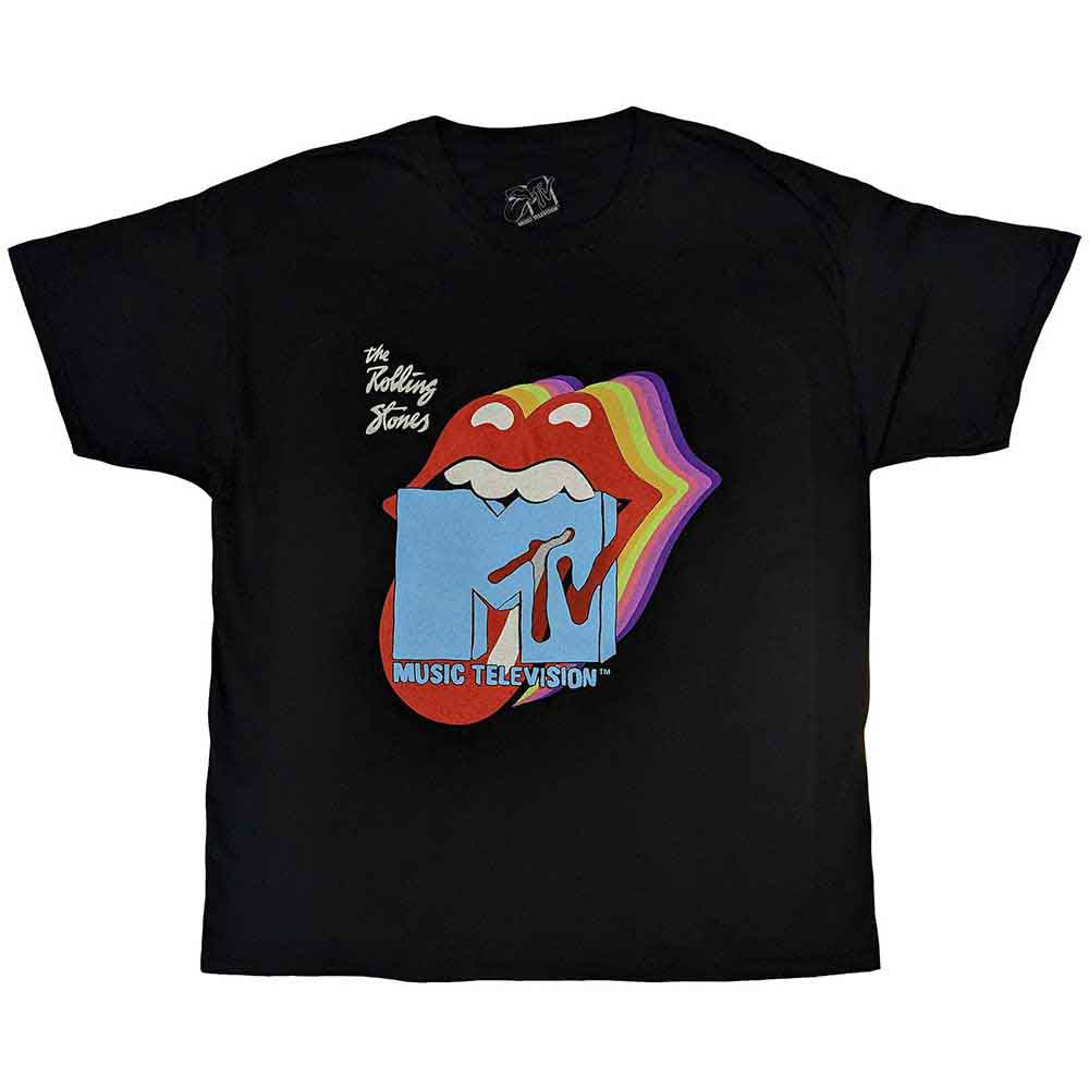 MTV - Rolling Stones Rainbow Shadow Tongue - T-Shirt Black