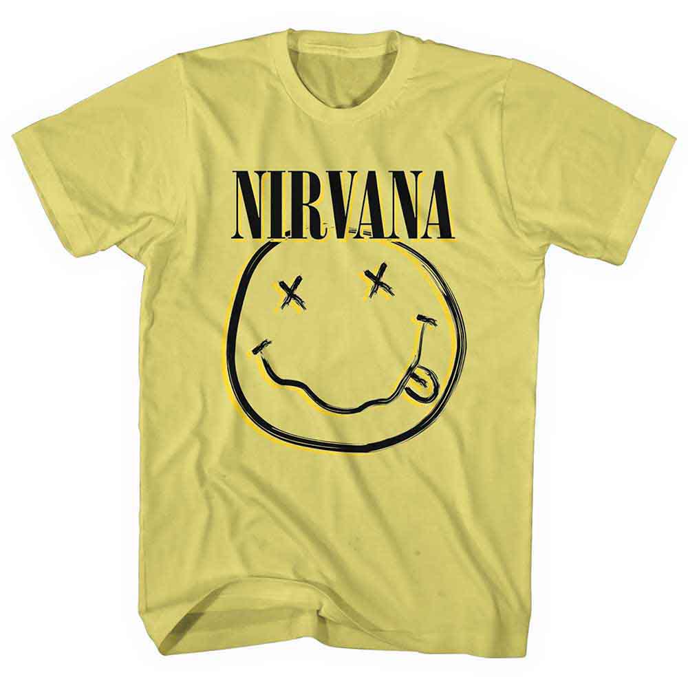 Nirvana - Inverse Happy Face - T-Shirt Yellow
