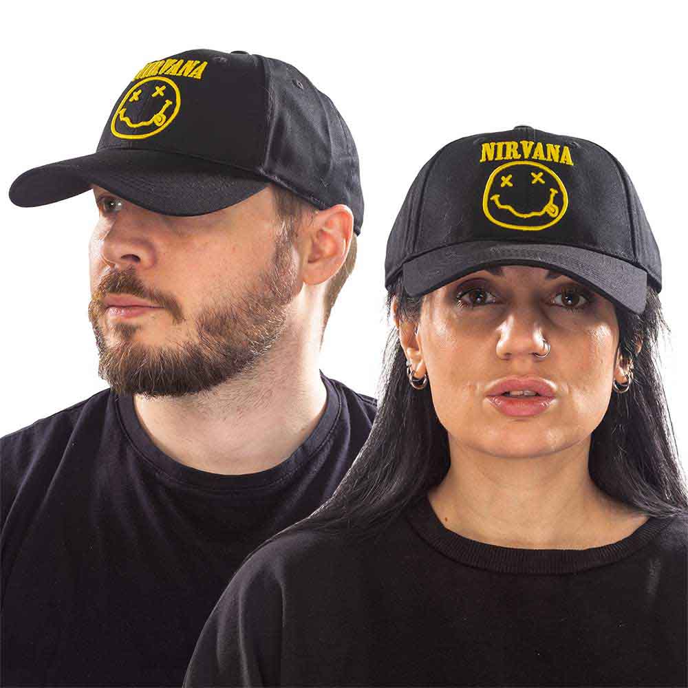 Nirvana - Logo & Happy Face - Hat Black