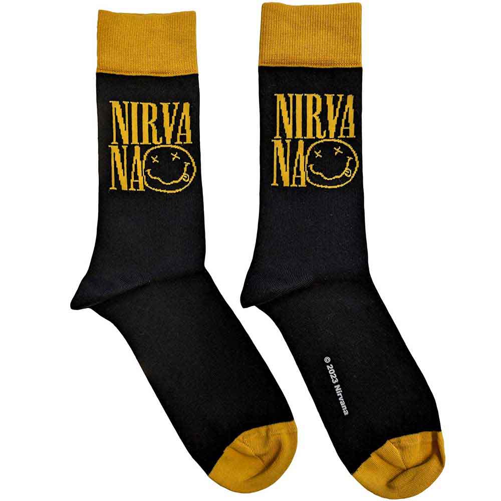 Nirvana - Logo Stacked - Socks Black