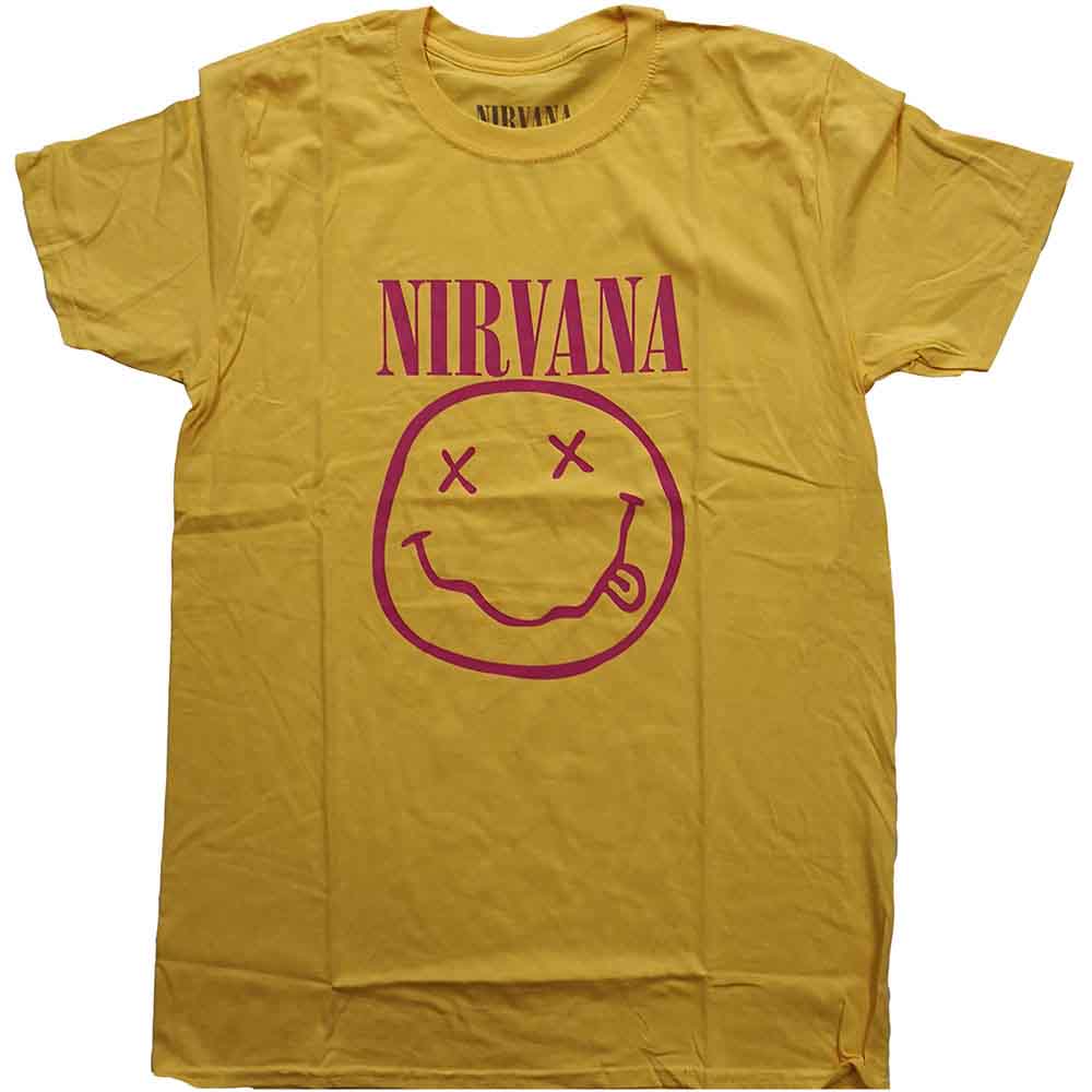 Nirvana - Pink Happy Face - Yellow