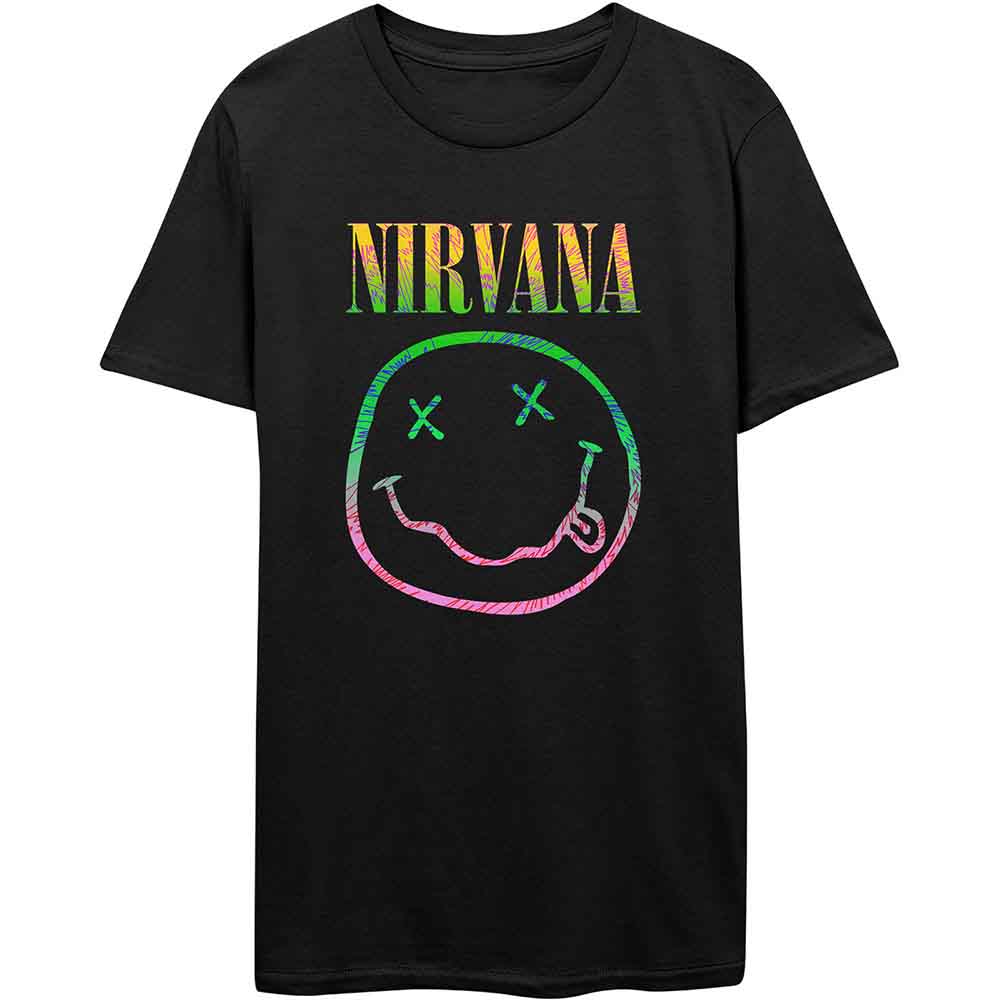 Nirvana - Sorbet Ray Happy Face - T-Shirt Black
