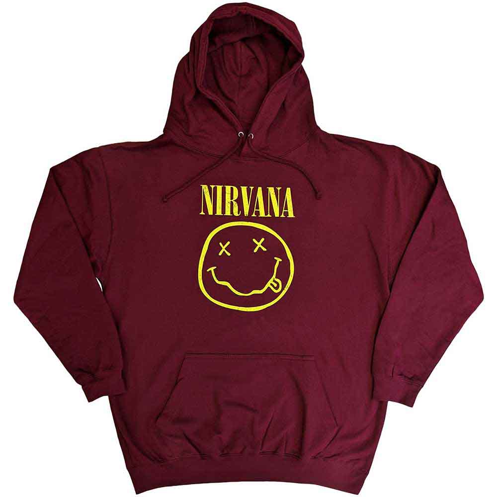 Nirvana - Yellow Happy Face - Sweatshirt Red