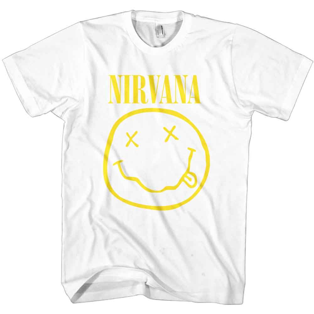 Nirvana - Yellow Happy Face - T-Shirt White