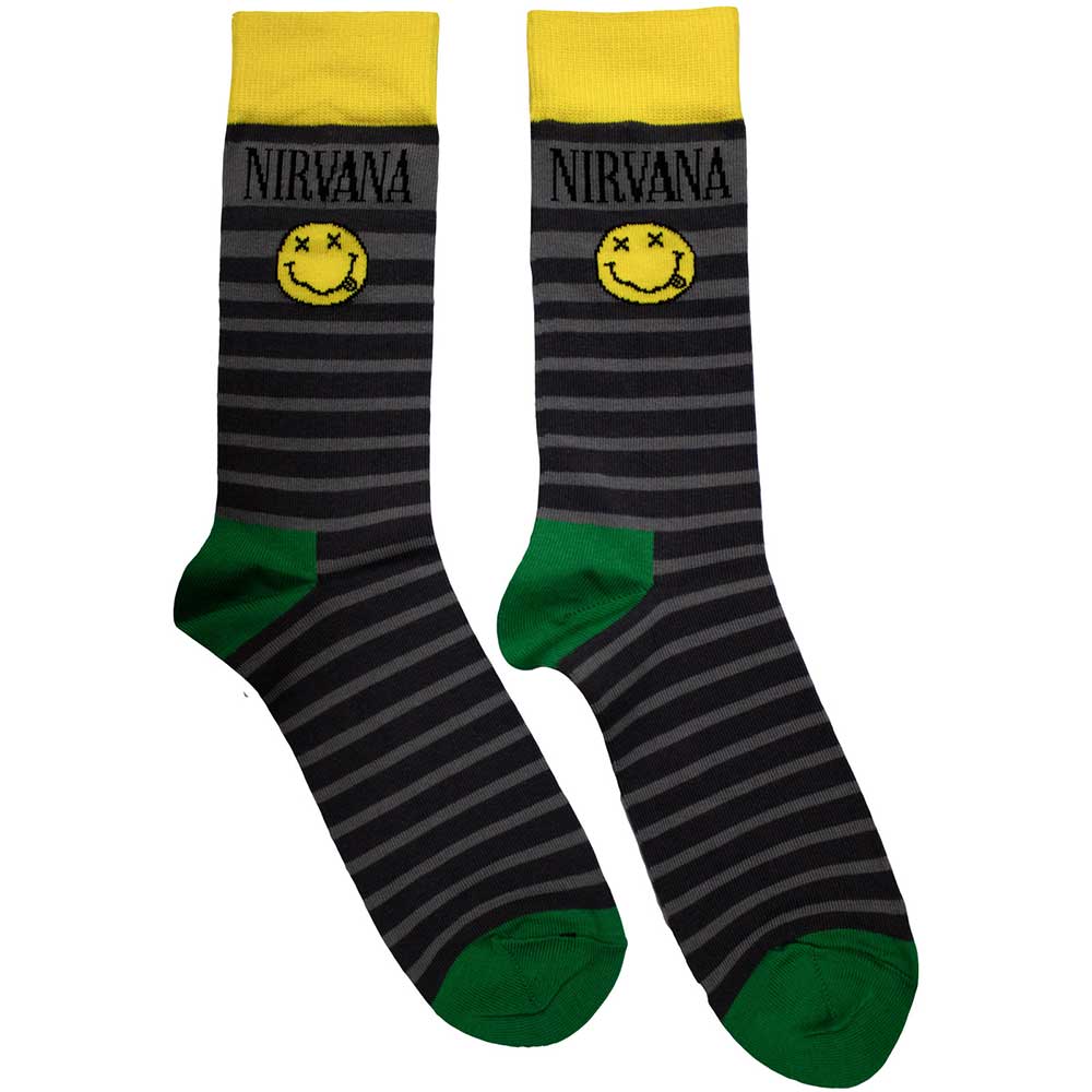 Nirvana - Yellow Smiley Pattern - Black