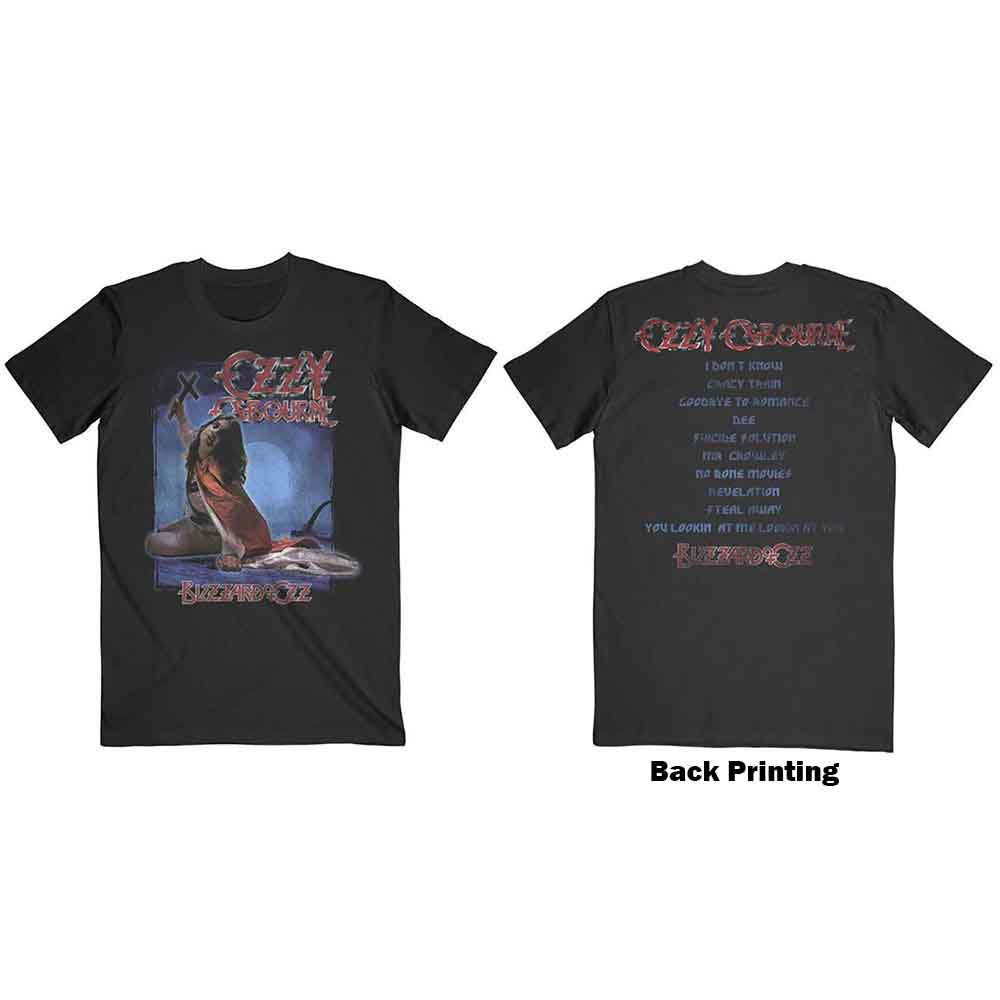 Ozzy Osbourne - Blizzard of Ozz Track list - T-Shirt Black