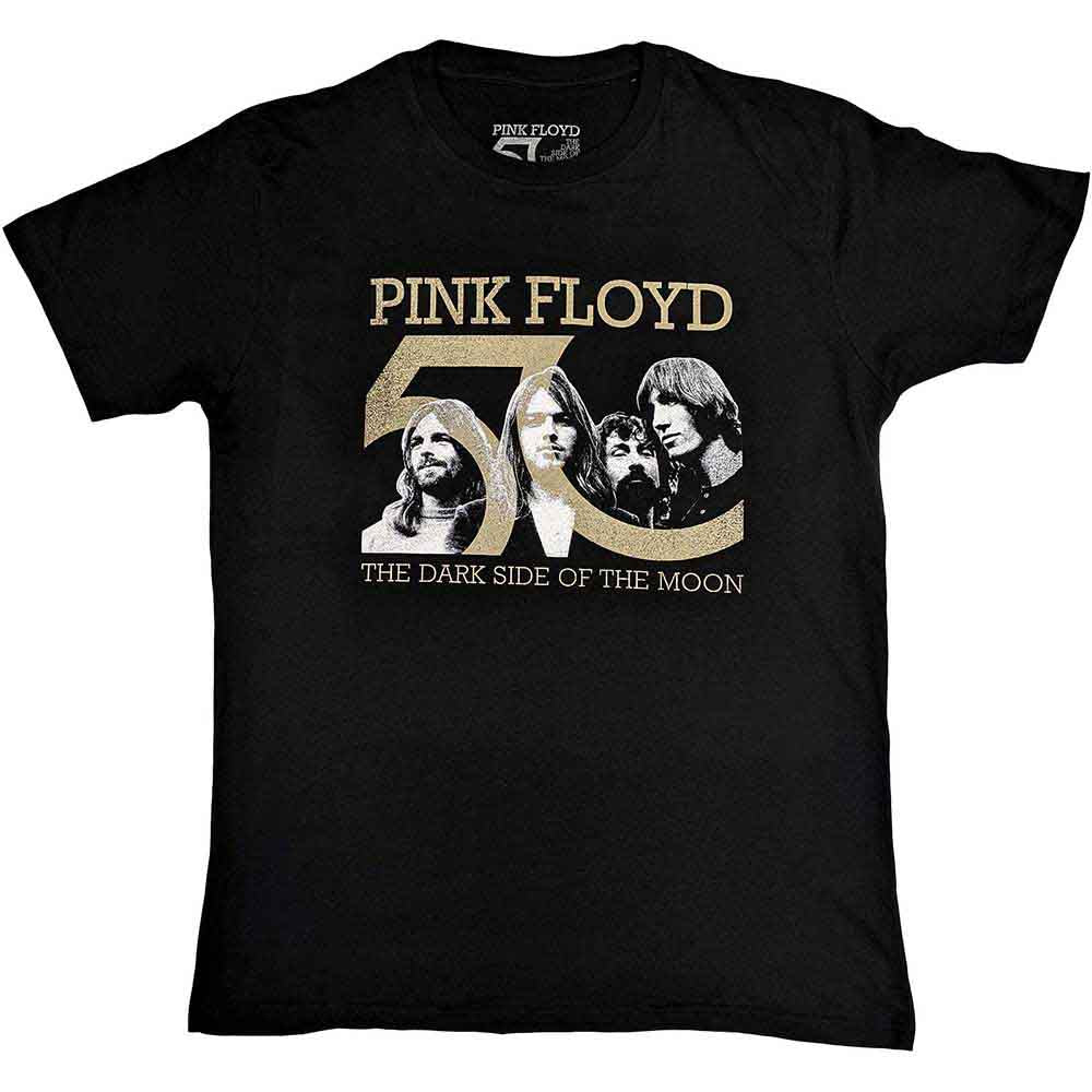 Pink Floyd - Band Photo & 50th Logo - T-Shirt Black