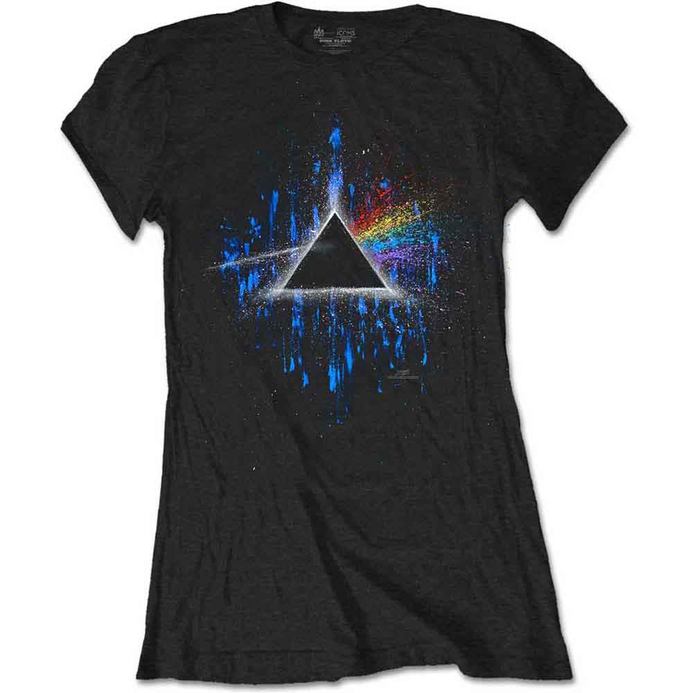 Pink Floyd - Dark Side of the Moon Blue Splatter - T-Shirt Black