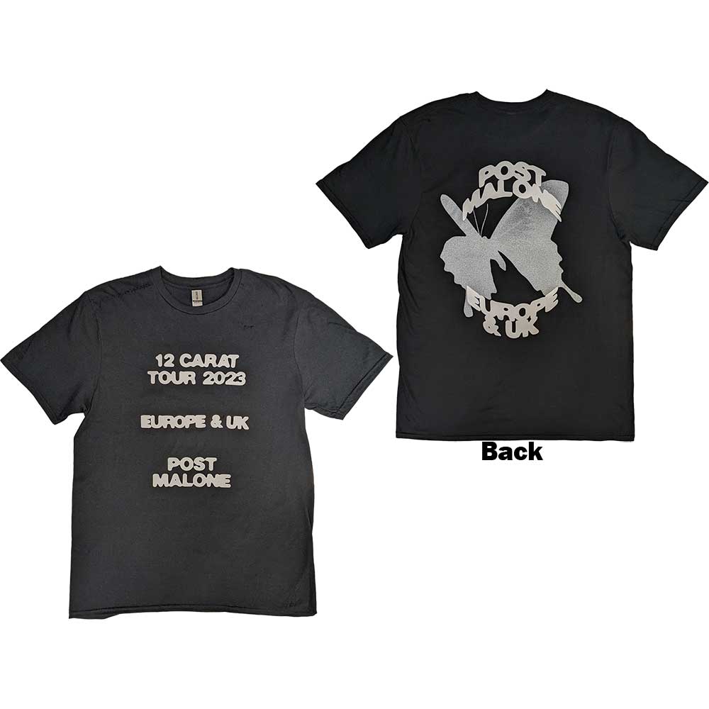 Post Malone - Butterfly Logo 2023 Tour - T-Shirt Black