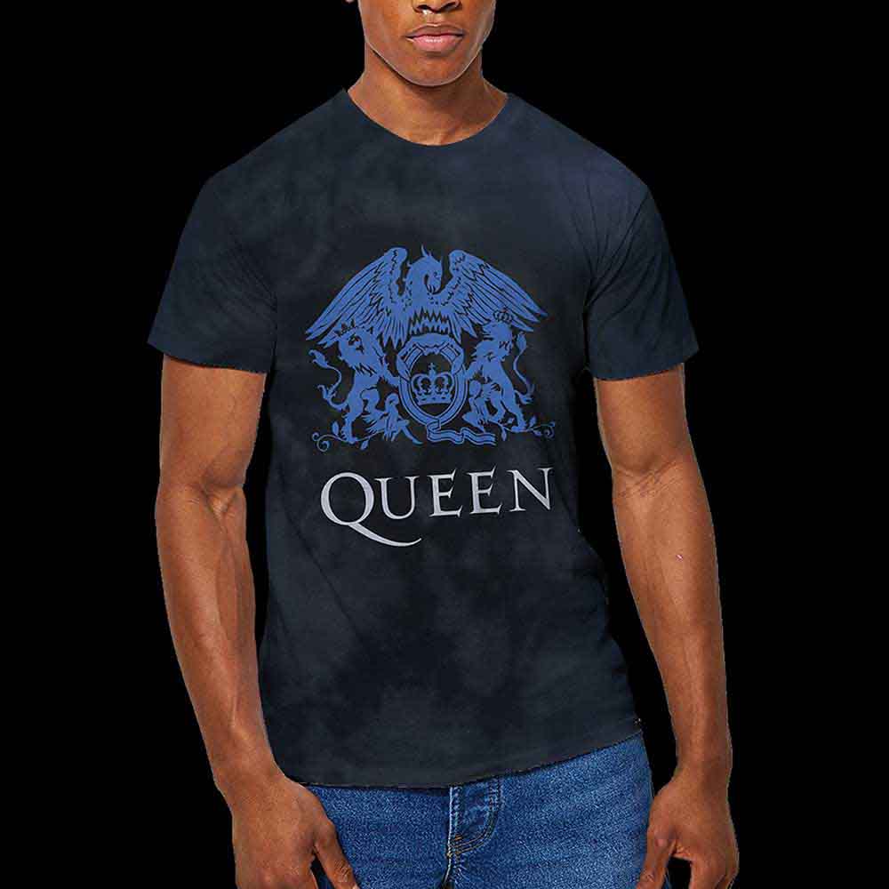 Queen - Blue Crest - T-Shirt Black