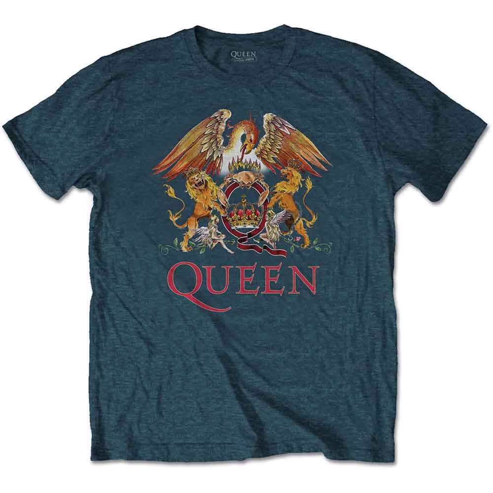 Queen - Classic Crest - T-Shirt Blue
