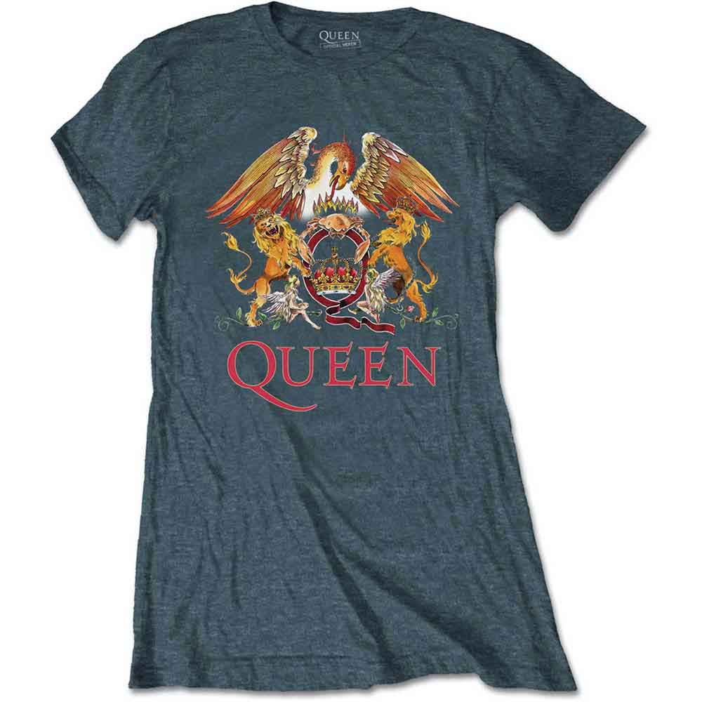 Queen - Classic Crest - T-Shirt Blue