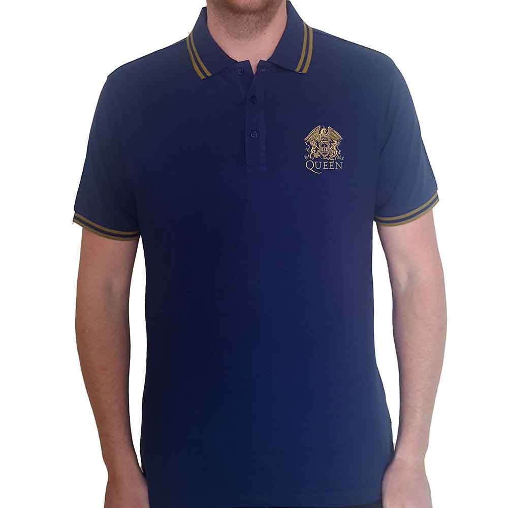 Queen - Crest Logo - T-Shirt Blue