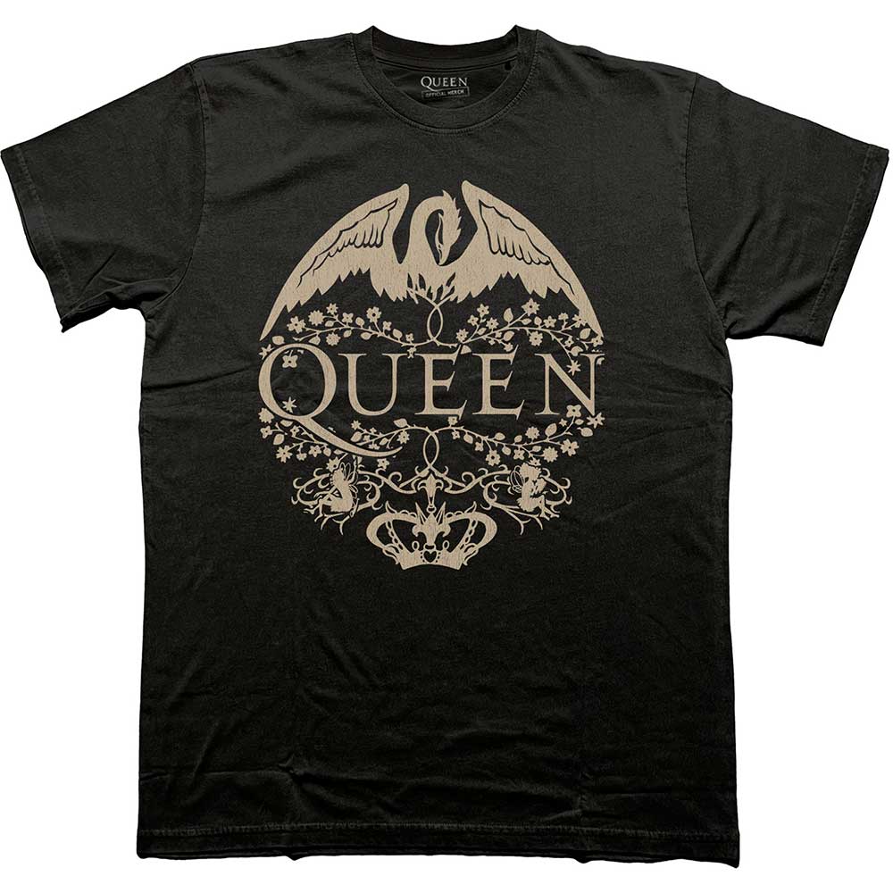 Queen - Floral Crest Mono - Black
