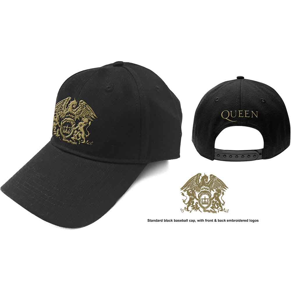 Queen - Gold Classic Crest - Hat Black